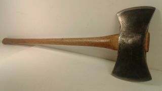 Vintage/restored Western Logger Double Face/sided/bit Axe Hickory Handle