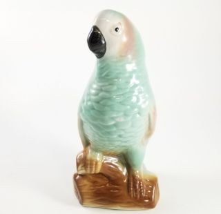Vintage Ceramic Parrot Figurine,  Tropical Bird,  Tiki,  50s,  60s,  Made In Brazil