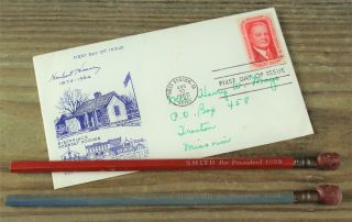 Two 1928 Smith & Hoover For President Campaign Pencils & Hoover 1st Day Cover Nr