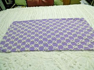 Vintage Cabin Craft Lilac/white Chenille Bedspread Quilting Craft Fabric A 1501
