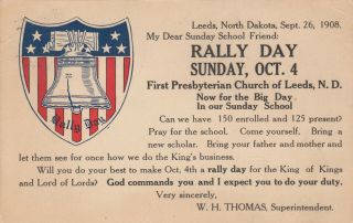Leeds,  North Dakota,  1908 ; First Presbyterian Church " Rally Day "