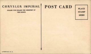 Cars Chrysler Imperial Chrome Postcard Vintage Post Card 2