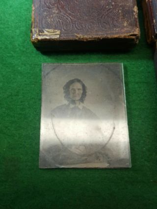 Antique Daguerreotype Family of 4 Photos 3 with Case - 1850s 1/4 Plate 7