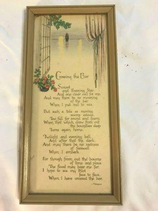 Vintage Framed Tennyson Poem 