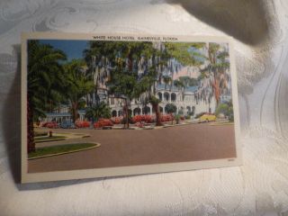 1930s Color Linen Postcard White House Hotel Gainesville Florida L L Cook Milwak