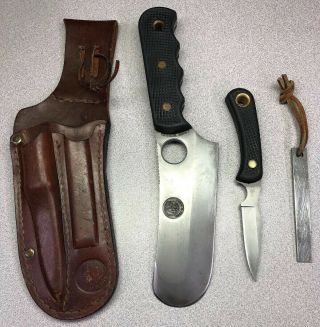 Knives Of Alaska Brown Bear / Cub Combo Knife W/ Sheath And Sharpener