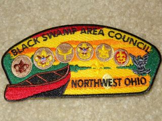 Boy Scout Bsa Black Swamp Area Star Life Eagle Rank Ohio Council Strip Csp Patch