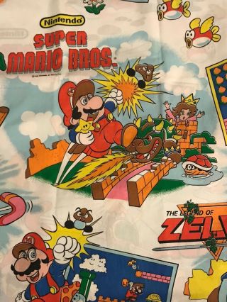 Nintendo Mario Brothers Zelda Full Double Sheet Fitted Vintage 1988
