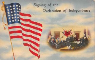 Q23 - 1412,  Signing Of Declaration Of Independence,  Philadelphia,  Pa. ,  Postcard.