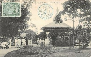 Tamatave,  Madagascar People In The Public Garden,  Bandstand 1906