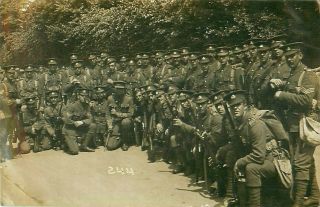 Rp Ww1 Suffolk Regiment Soldiers Military By Lawrence Watford Real Photo C1915