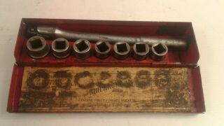 Vintage Sidchrome Australia Socket Set In Metal Box Af 7/16 To 7/8