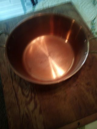 Copper 15 X 5 Inch Candy / Jam Pan Brass Handles.  Flat No Dents Very Good