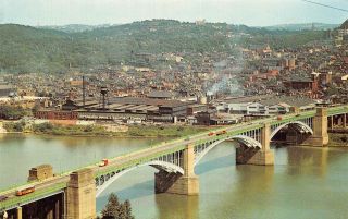 Q23 - 1348,  Washington Crossing Bridge,  Pittsburgh,  Pa. ,  Postcard.
