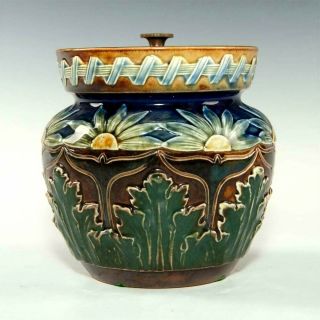 Vintage Royal Doulton England Art Nouveau Humidor / Tobacco Jar - Outstanding
