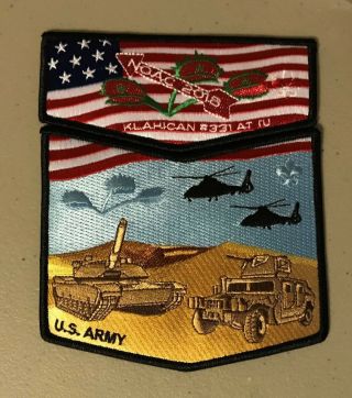 Bsa Lodge 331 Klahican 2018 Noac U.  S.  Army 2 - Piece Oa Flap Set