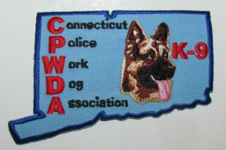 Connecticut State Police Sheriff Cpwda Canine K9 Dog Squad Patch
