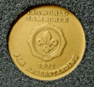 Boy Scouts BSA 13th World Jamboree 1971 Japan Copper Token Coin in Case - Nippon 4