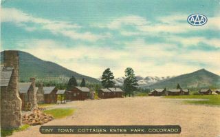 Estes Park Colorado 1940s Tiny Own Cottages Postcard Thomas Linen 3344