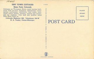 Estes Park Colorado 1940s Tiny own Cottages Postcard Thomas linen 3344 2