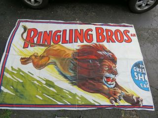 Ringling Bros.  Barnum & Bailey Circus Banner Lions Ring,  2 - 2 16 Sht - Bill Bailey