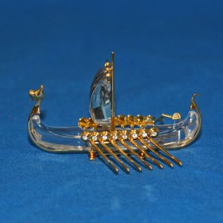 Swarovski Crystal Figurine 267879 No Box Viking Ship