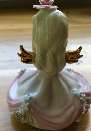Vintage Lefton China Hand - Painted Tuesday’s Child Angel Girl Figurine K8281 Pink 2