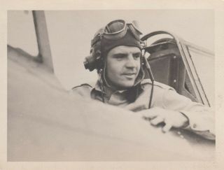 Vintage Photo Military Pilot In Plane Cock Pit 1944 Ww2 Captain James Stoker