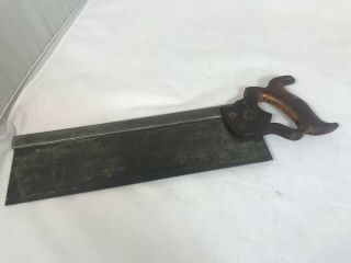 Vintage Back Saw - - Henry Disston & Sons Cast Steel.  - - 14 " Blade