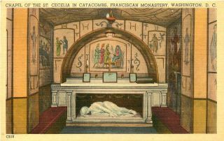 Washington Dc Franciscan Monastery Chapel Of St Cecelia Postcard C1940s