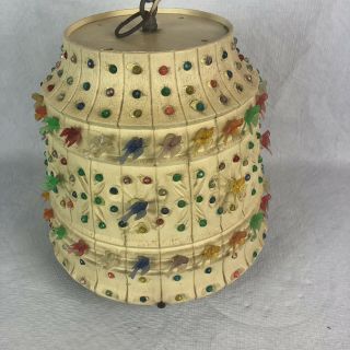 Vintage Lawnware Hanging Swag Lamp Rv Patio Camping She Shed Light Mcm Colorful