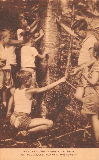 Sayner,  Wi,  Camp Highlands For Boys,  Nature Quest View,  People,  C 1930 - 40 