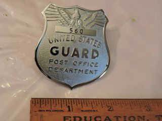 Rare Obsolete Us Post Office Department Guard Art Deco Eagle Badge 560 Tdbr