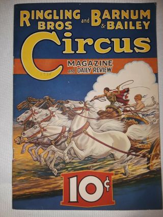 John Ringling Signed 1935 Ringling Bros Circus Program Nrmt Rare