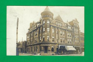 Wv,  Rppc View Parkersburg National Bank,  Blennerhassett Hotel,  Barber Pole,  1905