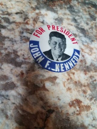 John F.  Kennedy For President 3.  5 " Pin Button Jfk Democrat 1960 Pinback