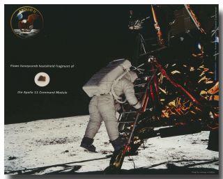 Apollo 11 Moon - Flown Cm Honeycomb Heatshield 8x10 Certificate