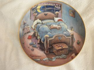 Collector Plate,  Bed Hog Cat By Gary Patterson - Danbury