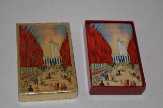 Vintage 1934 Chicago World ' s Fair Playing Cards - Avenue of Flags Design 2