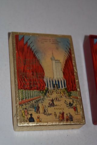 Vintage 1934 Chicago World ' s Fair Playing Cards - Avenue of Flags Design 3