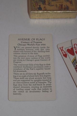 Vintage 1934 Chicago World ' s Fair Playing Cards - Avenue of Flags Design 4