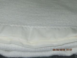 Vintage Off White Thermal Blanket 85x66 Acrylic