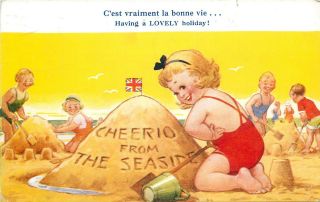 Beach Sand Game Comic Cute Kids Having A Lovely Holiday Cheerio From The Seaside