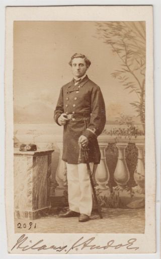 Royal Navy Cdv - Naples,  Italy,  Young Naval Officer,  Named To Front