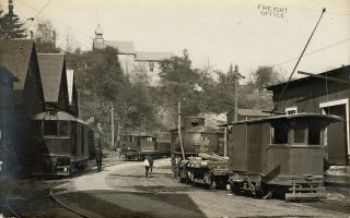 Springfield,  Vt Rppc Trolley Cars At Trolley And Train Yard C1910