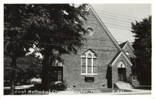 Vintage Rppc First Methodist Church Dayton Tennessee Real Photo Postcard