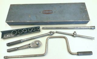 Vintage Craftsman Circle H - 3/8 Drive Set - Ratchet Sockets T - Bar Speed Wrench
