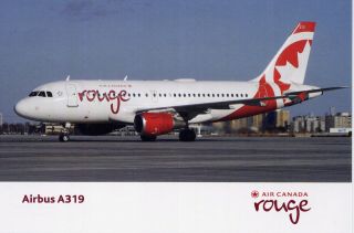 Air Canada Rouge Airbus A319 Airline Issue Postcard