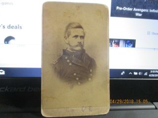 Union Major General Edward O C Ord Cdv Civil War Era - Present At Lee Surrender