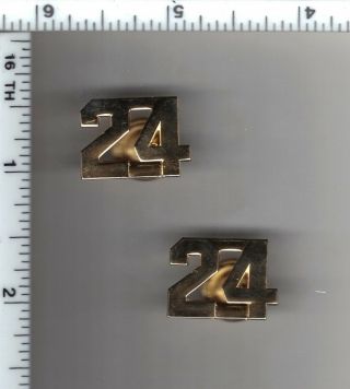 24th Precinct Police Collar Brass Set - From The York City/new Jersey Area